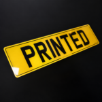 Printed number plate