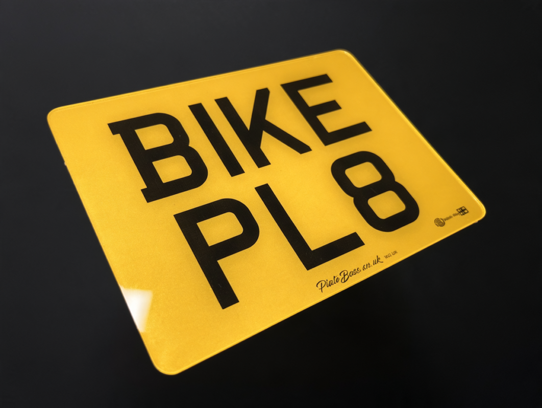 Motorbike number plate size: a road-legal two-line PlateBoss bike plate