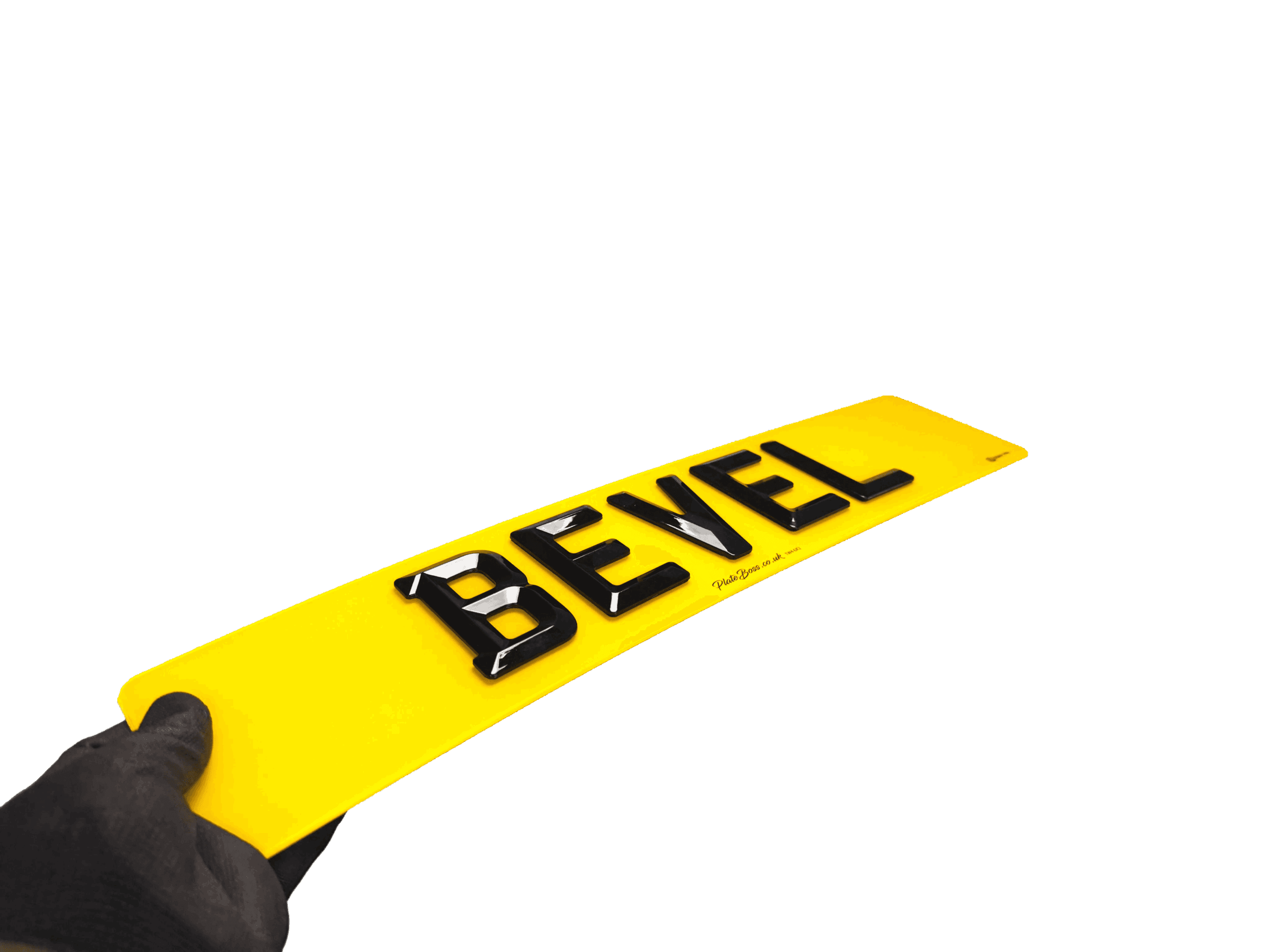 beveled rear number plate yellow