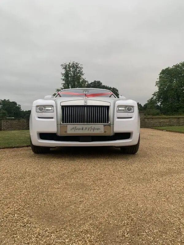 Wedding car number plates personalised with the couple's names